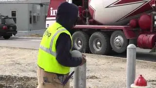 TopGard concrete pipe bollard cap installation - St. Vincent's - 3 bollards