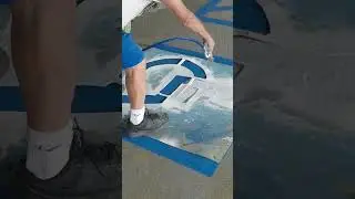 Painting Handicap Parking Signs ♿ #shorts #short