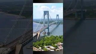 Aerial View of Verrazzano-Narrows Bridge | New York City Drone Shorts #shorts