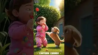 Cute Baby playing with Puppy | The Cartoon Corner #funny #cuteanimal #animated #cutebaby #cartoon