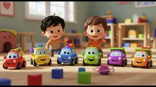 Six Little Toy Trucks Roll Roll Roll | Nursery Rhymes for Kids & Baby Songs