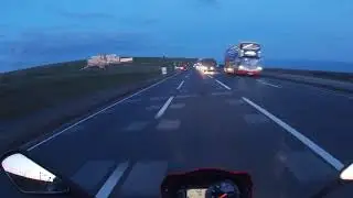 Taliesin's trip through Bighton on his triumph