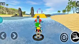 Beach Water Surfer Bike Racing Game #2 | Floating Bike Stunt Race | Motorcycle Game 3D