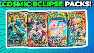 Pokemon Cosmic Eclipse Booster Pack Art Set OPENING!
