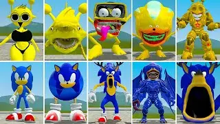 ALL NEW SPRUNKI SONIC TAPES RED 5 YELLOW VS ALL CURSEDDEER  SONIC EATER ? in Garrysmod!,...