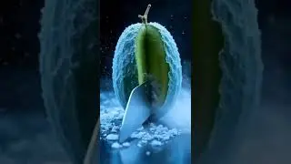 Frozen Mango Cutting ❄️🥭  #ASMR #OddlySatisfying #asmrshorts #relaxing  #asmrcommunity #shorts
