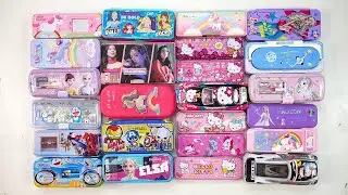 cool unicorn stationery collection 😁 geometry,hello kitty,pencil box,sharpener,eraser,unicorn