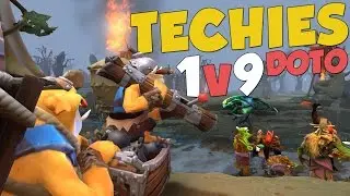 DotA 2 - Techies 1v9 DOTO Funny Moments