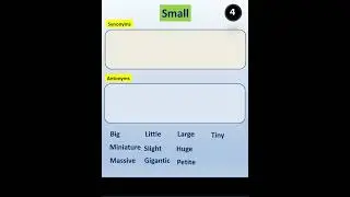 Small - Synonyms and Antonyms || vocabularygame ||  vocabularyquiz || enrichyourvocabulary ||