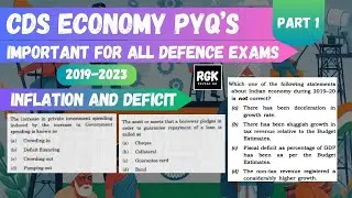 CDS Economy PYQs for CDS 1 2024 | Part 1 - Inflation and Deficit (2019-2023)