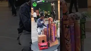 Australia.....Street music...... with pvc pipe .....its a talent....
