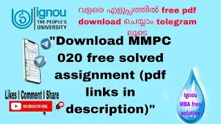 MMPC 020 free solved assignment  pdf links in descriptions