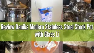 Review Daniks Modern Stainless Steel Stock Pot with Glass Lid &ndash; Induction 7 Quart, Dishwasher Safe,
