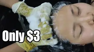 $3 RELAXING ASMR HAIR WASH for my Chinese Wife