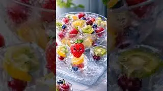 Transparent Ice Fruit Cutting ASMR 🍎❄️ | Satisfying Clear Ice Slice | Oddly Relaxing#asmr#icecutting