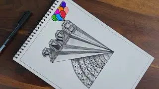 New year 2026 drawing || 3d art || Mandala art || Zentangle art || 3D drawing || Illusion || 2026