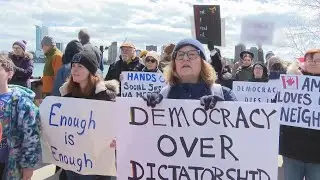 Protests against Trump tariffs held at US-Canada border in Detroit and Windsor