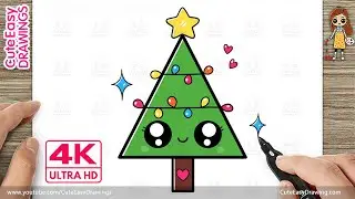 How to Draw a Christmas Tree | Easy Drawing and Coloring for Kids and Toddlers