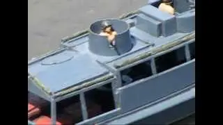 River Gunboat RC model with turret action