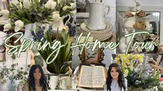 Spring🌷🌿✝️Easter  Home Tour 2023 🐥Vintage Inspired Cottage Decor 🐇MUST SEE!