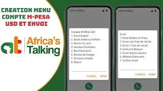Clone menu USSD du mobile money M-PESA de la RDC :  Création Menu M-PESA USD & Envoi argent.