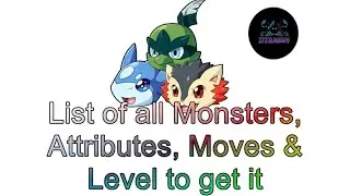 Monster Master list of all monsters, moves and attributes