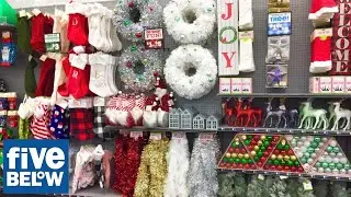 FIVE BELOW CHRISTMAS DECORATIONS CHRISTMAS DECOR ORNAMENTS SHOP WITH ME SHOPPING STORE WALK THROUGH