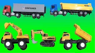 Excavator, Heavy Truck, Container Truck, Dump Truck Review & Drive / Cars Toys Videos / i toy review