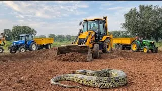 JCB 3DX Backhoe Loader | Soil Loading Tractor Work | Heavy Equipment Action Jcb Tata Truck Loading 