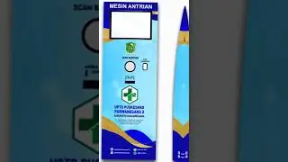 Contoh desain mockup stiker untuk mesin antrian IMVI &mdash; bisa custom sesuai branding instansi!