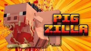&iexcl;Probando el mod m&aacute;s loco de cerdos en Minecraft! Pigzilla Minecraft Mod