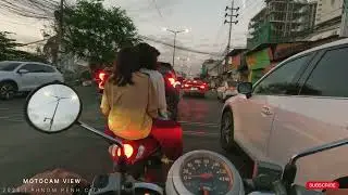 Episode 414: Evening riding tour in Phnom Penh City, Cambodia 🇰🇭 4K/30fps