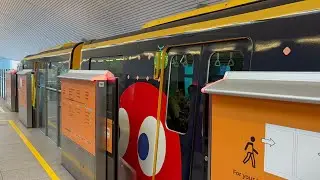 [Pac-Man!] Sentosa Express Hitachi Monorail [Yellow Trainset] departing Resorts World (➡️ Beach)
