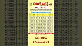 Kapil Chits From 1 lakh to 1 crore Call 8712121301