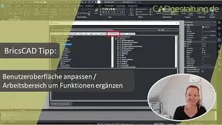 BricsCAD Tipp: Benutzeroberfläche anpassen / Arbeitsbereich ergänzen