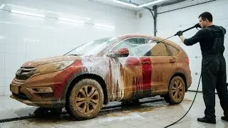 Extreme Satisfying Car Wash | Dirtiest Honda CR-V Deep Cleaning Transformation