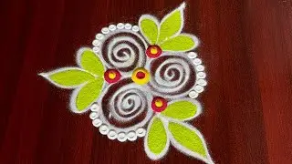 Simple Rangoli designs🌸 Festival color kolam🌸Easy Muggulu design🌸Easy Rangoli Kolam