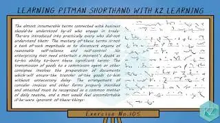 Pitman Shorthand - Exercise No.105 Dictation (70 WPM) - KZ Learning