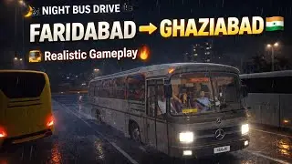 Bus Simulator Ultimate 🚍 | Faridabad ➝ Ghaziabad Night Drive 🌃 | Realistic Indian Route