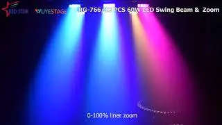 RG-766 12pcs 60W LED Swing Beam Zoom with led strip move