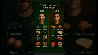 Foods That Boost Your Focus | Brain Foods vs Junk Foods#viral #tranding