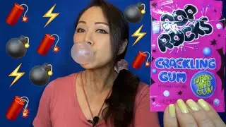 ASMR POP ROCKS BUBBLE GUM: GUM CHEWING, POPPING, CRACKING, SNAPPING #먹방. #껌 #껌씹는소리