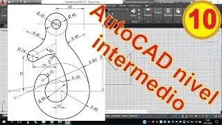 2D Autocad. Ejercicio 10 de AutoCAD nivel intermedio. 100% práctico.