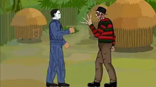 Michael Myers Vs Freddy Krueger-  Drawing Cartoons 2, VB Animation