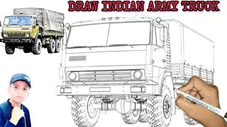 🚚 ARMY TRUCK Outline Sketch | Realistic Drawing | Avinav's Art Zone 🚚#ArmyTruck #MilitaryArt#video🚛