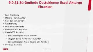 Netsis Excel Aktarım Geliştirmeleri (9.0.31)