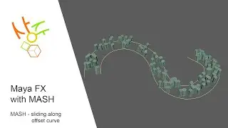 Maya FX with MASH - sliding along offset curve