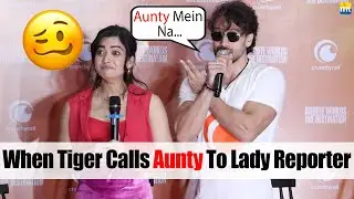 Tiger Shroff Calls AUNTY to Female Reporter | Rashmika Mandanna | Hilarious Moment