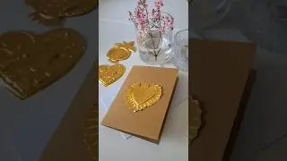Metal foil embossing gift card with heart pattern | tutorial | step-by-step