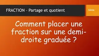 COMMENT PLACER UNE FRACTION SUR UNE DEMI DROITE GRADUÉE ?